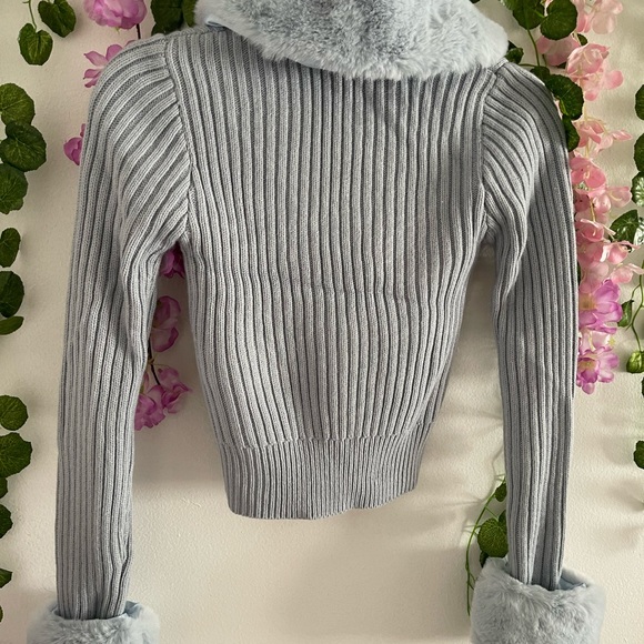 Missguided Light Blue Ribbed Cardigan - Picture 8 of 9